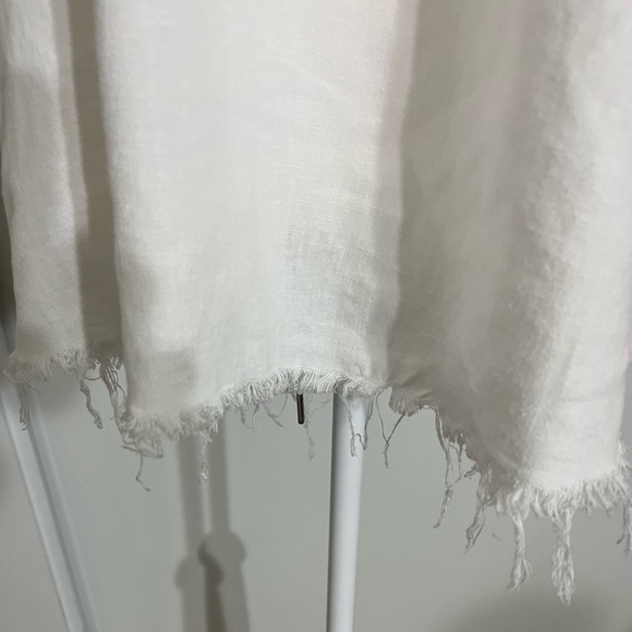 Show Me Your MUMU white Tunic Raw Hem Top Small - Picture 8 of 8